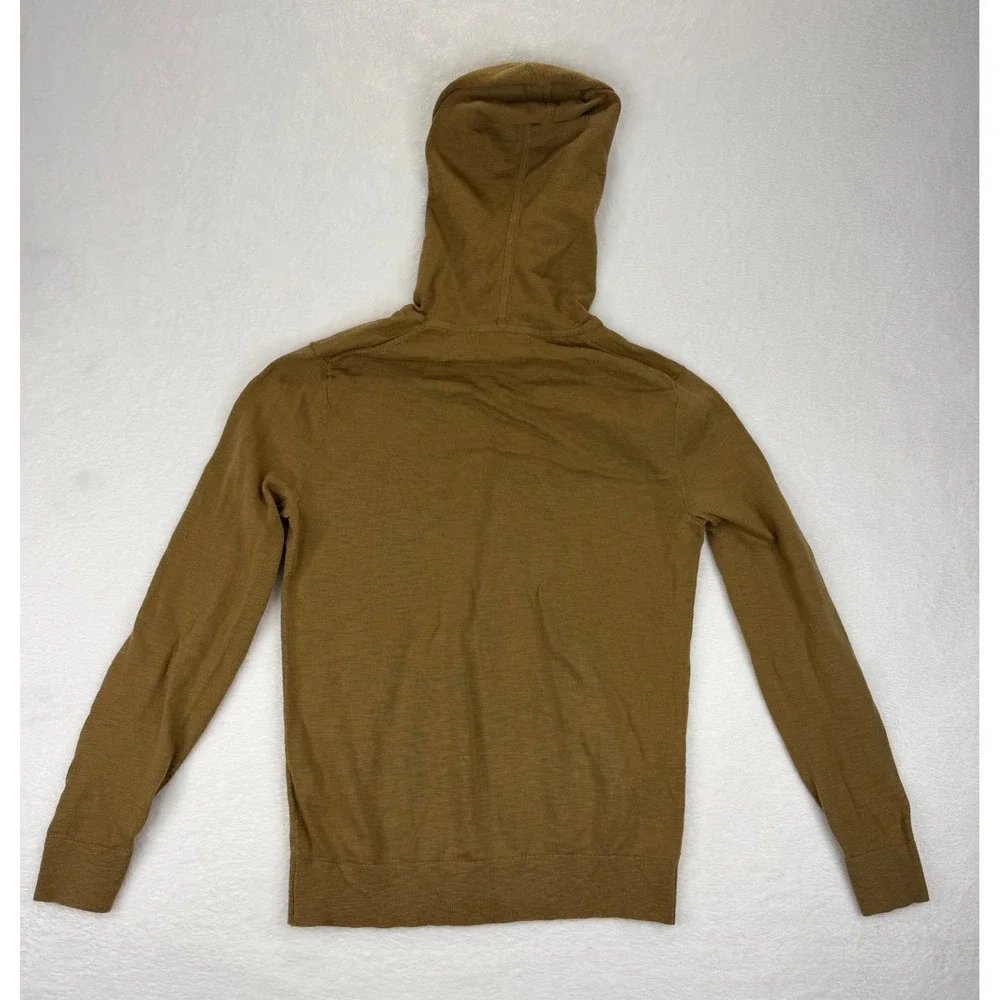 Banana Republic Mens Organic Cotton Hoodie Pullover Sweater Size S Camel Brown